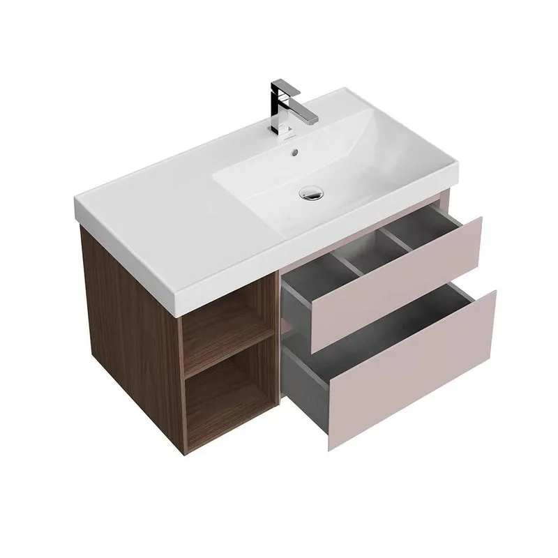 Тумба под раковину без столешницы KERAMA MARAZZI Cubo 90, правая подвесная, с ящиками и полкой, маль Sancos — официальный сайт