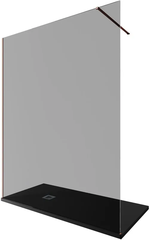 Душевая перегородка Allen Brau Infinity 1 3.21036.60.T 160 см, профиль медь браш, стекло тонированно Sancos — официальный сайт