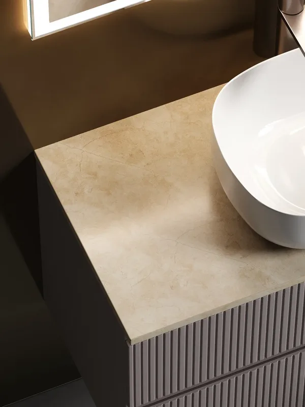 Тумба с раковиной Sancos Snob T 100 см, doha soft, столешница бежевая, раковина CN6018 Sancos — официальный сайт