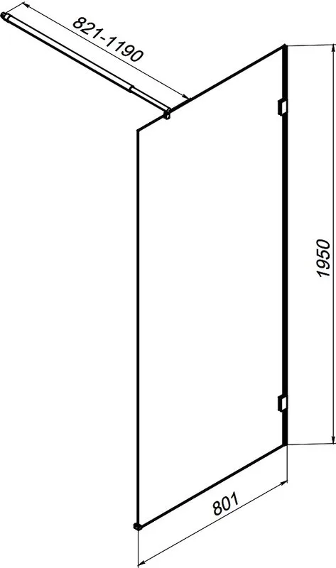 Душевая перегородка AM.PM X-Joy W94WI-80-F1-MTE 80x195, фурнитура хром, стекло прозрачное Sancos — официальный сайт