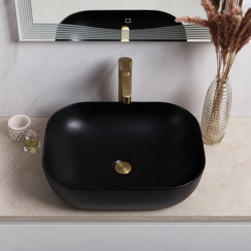 Накладная раковина BelBagno 50 матовая черная Sancos — официальный сайт
