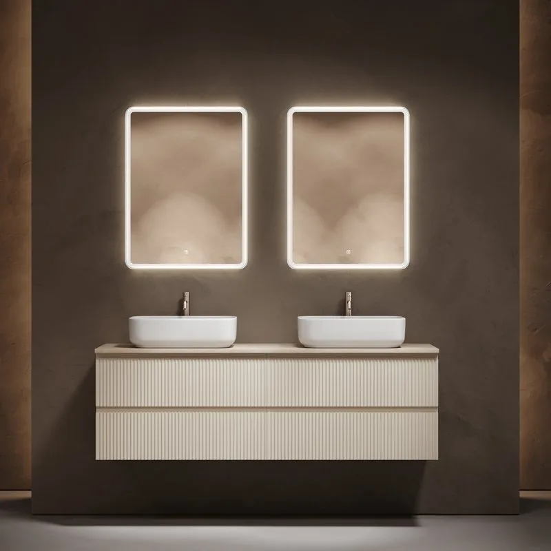 Тумба с раковиной Sancos Snob R 160 beige soft, столешница бежевая TT160A2X, раковина CN5043 Sancos — официальный сайт
