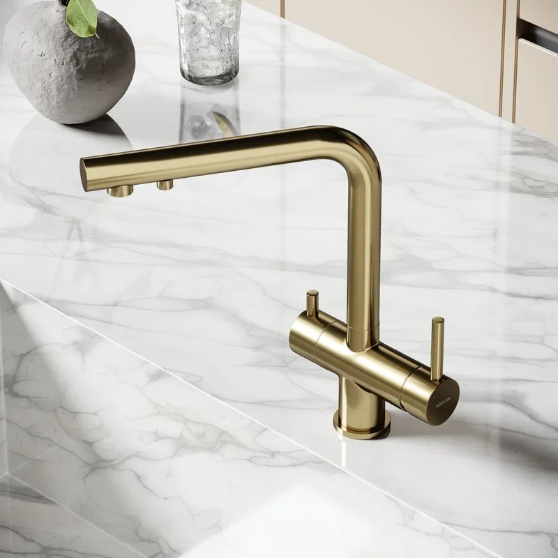 Смеситель для кухни Sancos Foster SC4014BG под фильтр, брашированное золото Sancos — официальный сайт