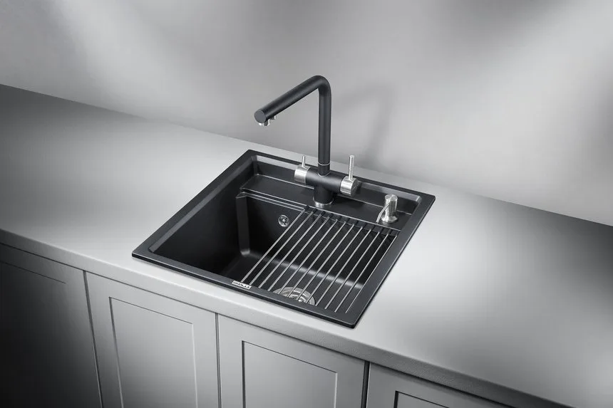 Мойка кухонная Granula Kitchen Space 5002, шварц Sancos — официальный сайт