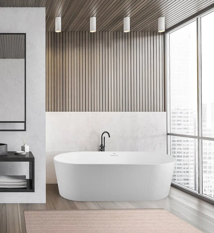 Акриловая ванна BelBagno BB411 170x80 см, отдельностоящая, белая матовая, овальная, со сливом-перели Sancos — официальный сайт