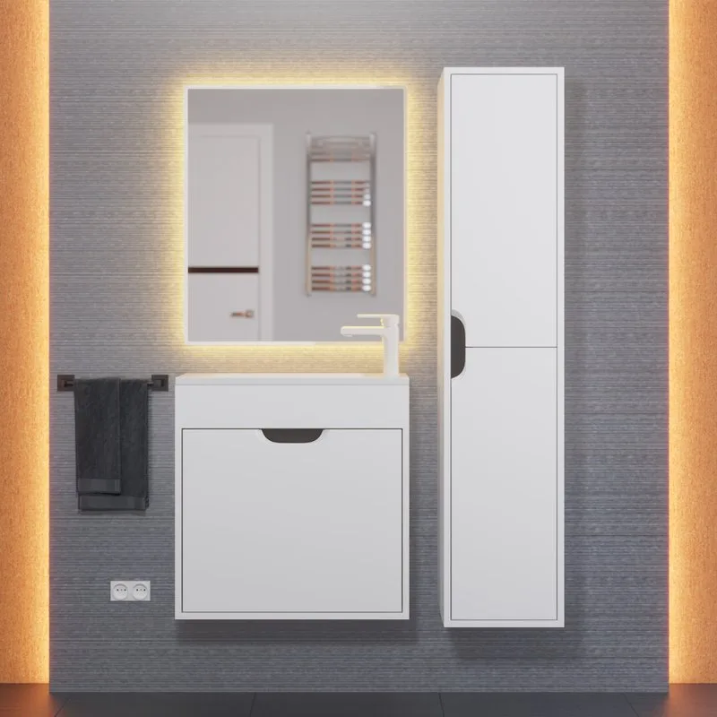 Шкаф-пенал для ванной Uperwood Modul 35 подвесной, графит, белый Sancos — официальный сайт