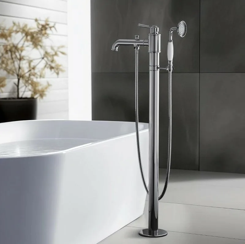 Напольный смеситель для ванны с душем AQUATEK Классик AQ1545CR, С ВНУТРЕННЕЙ ЧАСТЬЮ, хром Sancos — официальный сайт