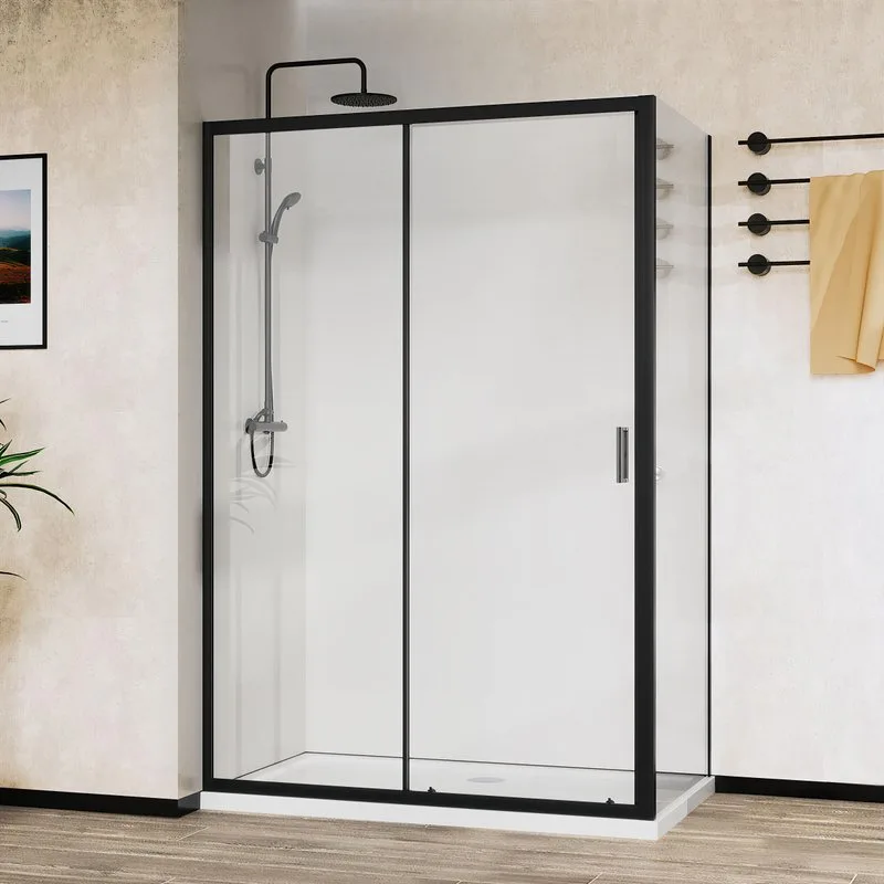 Душевой уголок Vincea City VSR-5CT9012CLB 120х90 см, профиль черный, стекло прозрачное Sancos — официальный сайт