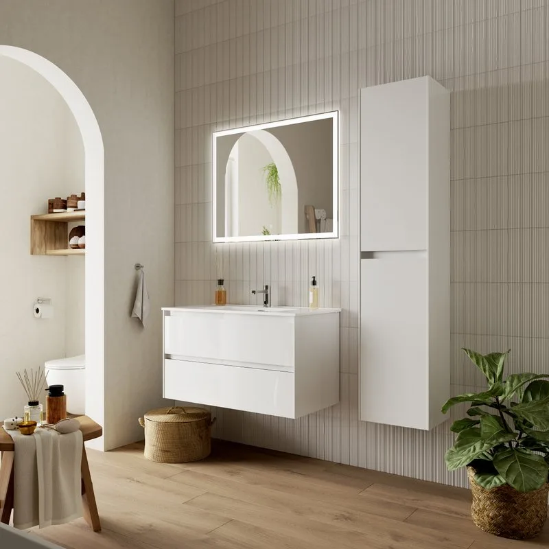 Тумба с раковиной Sancos Cento 90 см белый глянец Sancos — официальный сайт