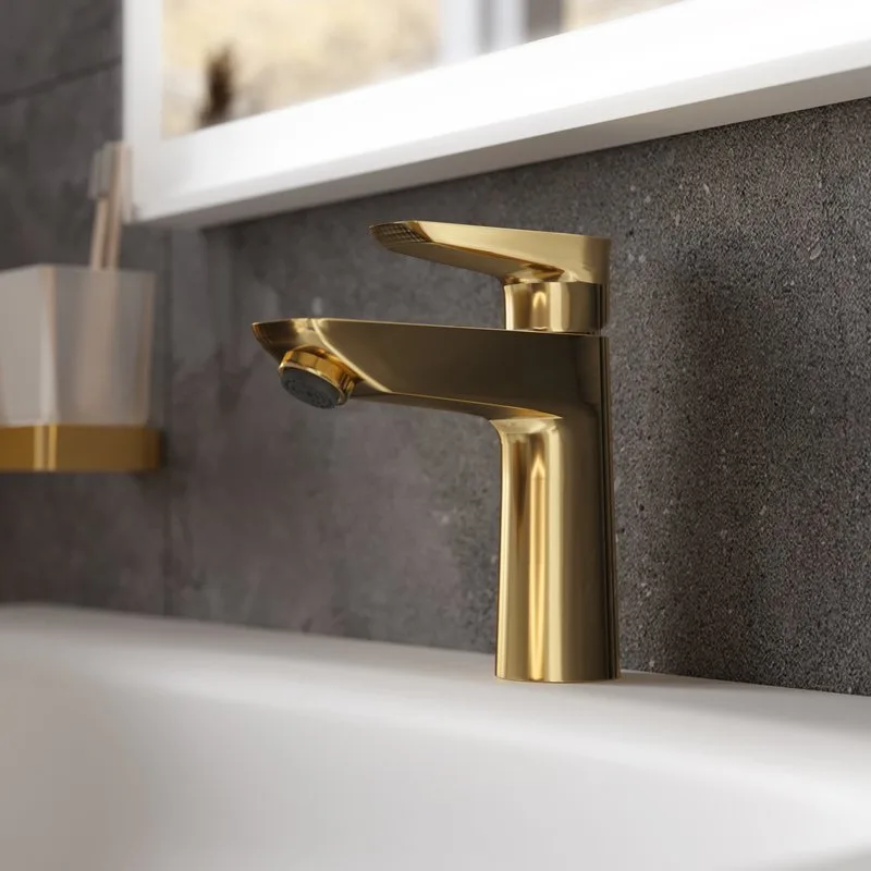 Смеситель для раковины Hansgrohe Talis E 71712990 полированное золото Sancos — официальный сайт