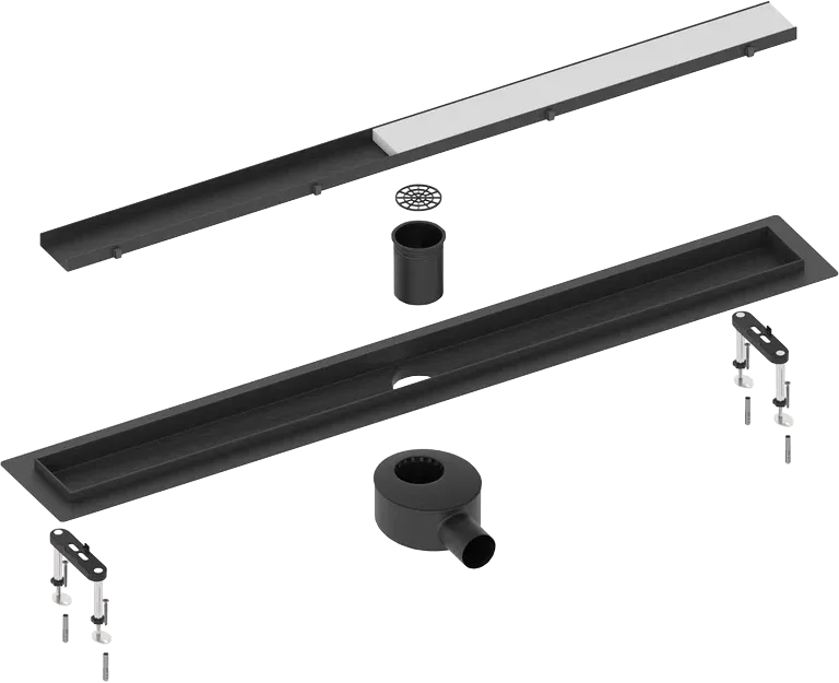 Душевой трап (лоток) Timo Drain Systems DS230207/03 700 двусторонняя панель plate под плитку, черный Sancos — официальный сайт