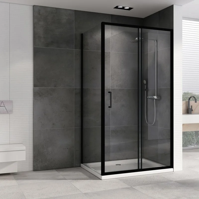 Душевой уголок Abber Schwarzer Diamant AG30100B5-S100B5 100x100, профиль черный, стекло прозрачное Sancos — официальный сайт