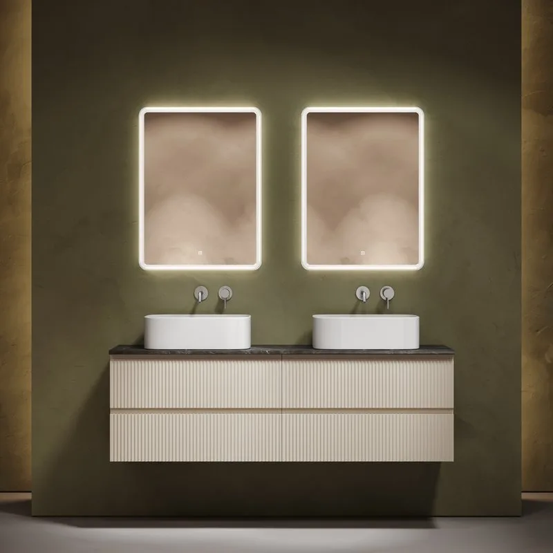 Тумба с раковиной Sancos Snob R 160 beige soft, столешница черный мрамор TT160A1, раковина CN6052 Sancos — официальный сайт