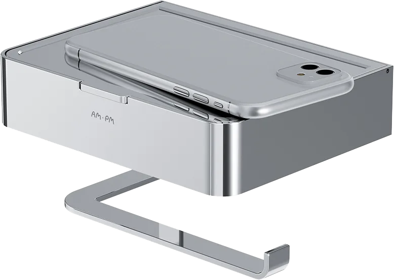 Держатель туалетной бумаги AM.PM Inspire V2.0 A50A341500 с полкой для телефона и контейнером, хром Sancos — официальный сайт