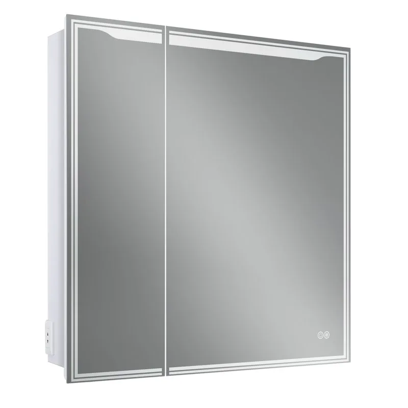 Зеркало-шкаф Art&Max Merano 80х80 R белое, с LED-подсветкой, 6000К Sancos — официальный сайт