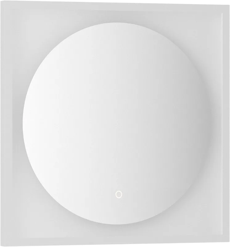 Зеркало Defesto Eclipse DF 2236S 60х60 белая рама, с LED-подсветкой, 3000К, сенсорный выключатель