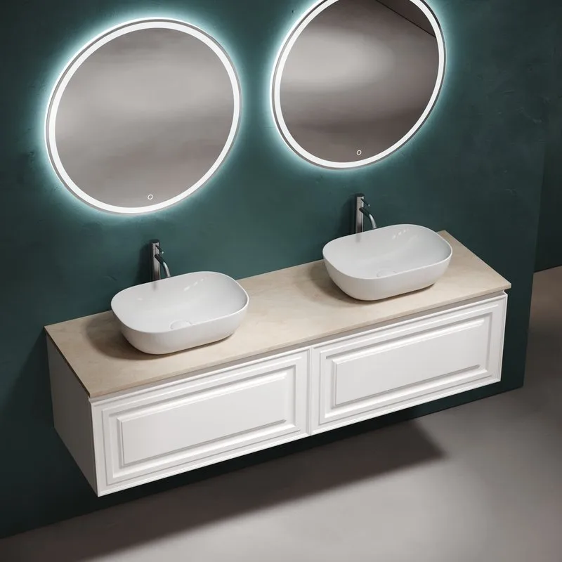Тумба с раковиной Sancos Very 160 bianco, столешница бежевая TT160A2X, раковина CN6009 Sancos — официальный сайт