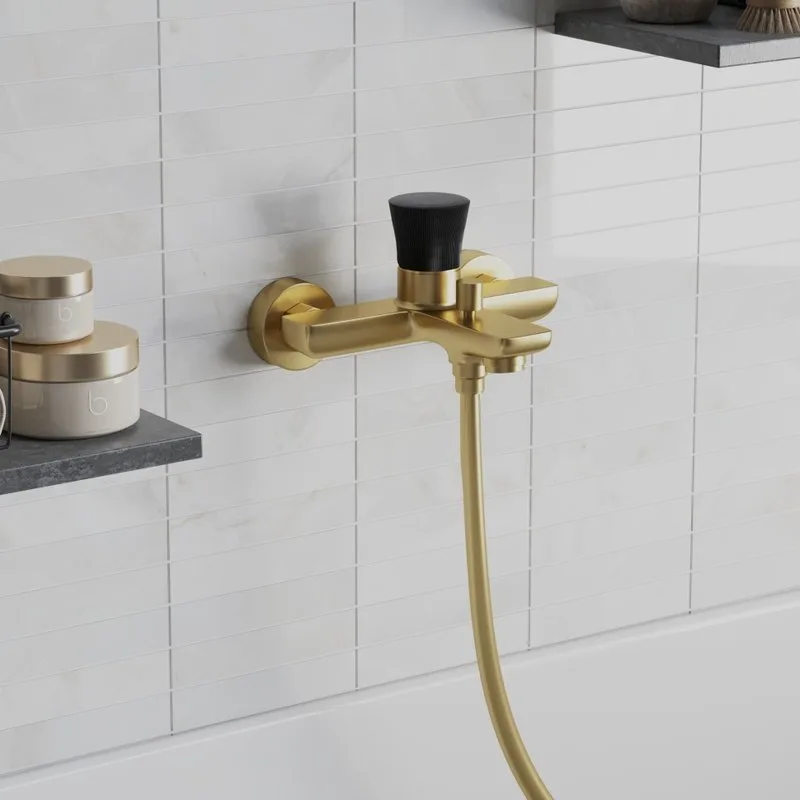 Смеситель для ванны с душем Paini Domus 18PJ111PZ, брашированное золото Sancos — официальный сайт