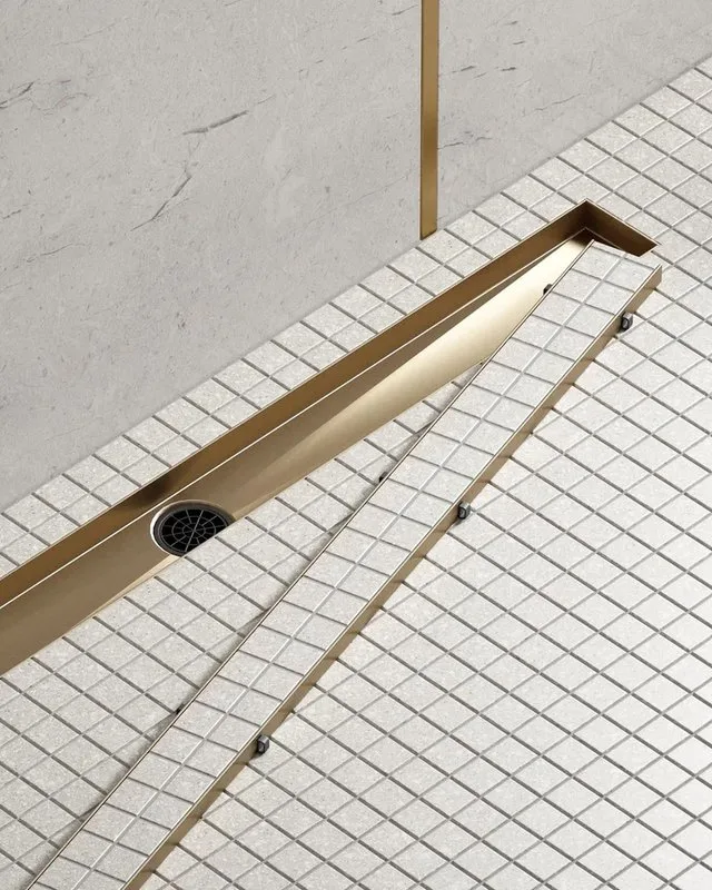 Душевой трап (лоток) Timo Drain Systems DS230208/17 800 двусторонняя панель plate под плитку, золото Sancos — официальный сайт