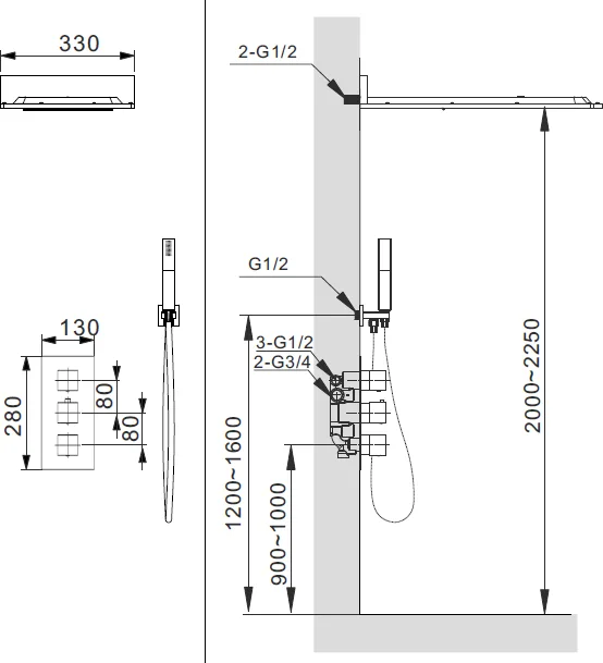Душевой комплект AltroBagno Cascata 040101 Cr, С ВНУТРЕННЕЙ ЧАСТЬЮ, хром Sancos — официальный сайт