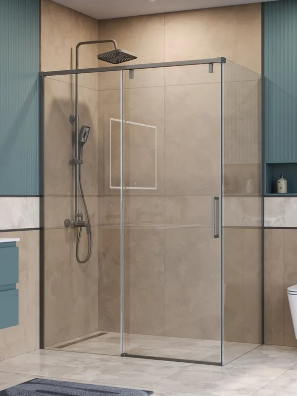 Душевой уголок BelBagno Soft Close-1 AH-1-140/90-C-GM профиль оружейная сталь Sancos — официальный сайт