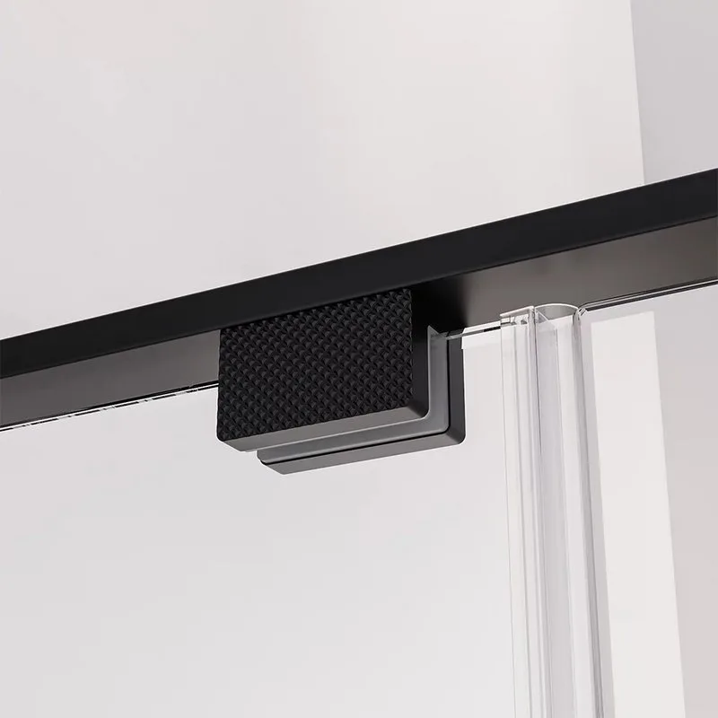 Душевая дверь в нишу Veconi Premium Alassio B 150x200, профиль матовый черный, стекло прозрачное Sancos — официальный сайт