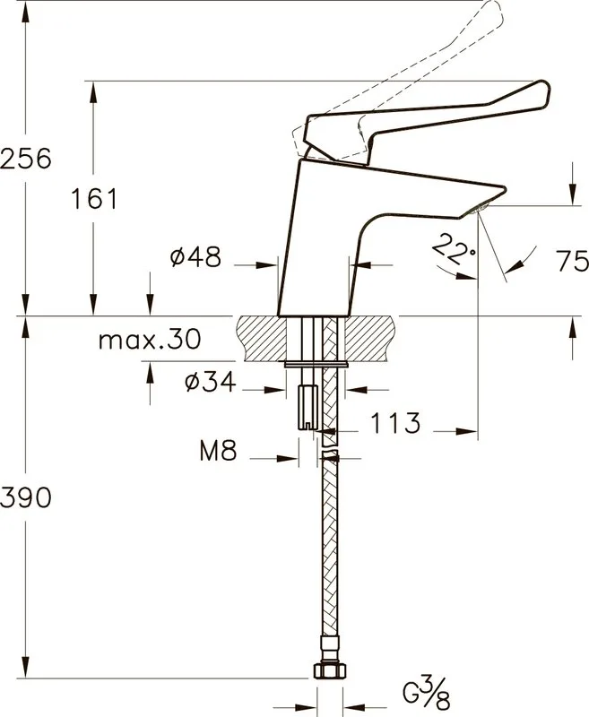 Смеситель для раковины VitrA AquaMed Solid S A42484EXP Sancos — официальный сайт
