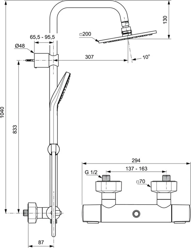 Душевая стойка Ideal Standard IdealRain cube evo A6985AA Sancos — официальный сайт