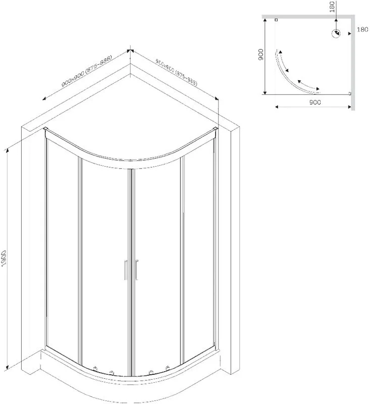 Душевой уголок AM.PM Tender W45G-301-090TM 90x90 Sancos — официальный сайт