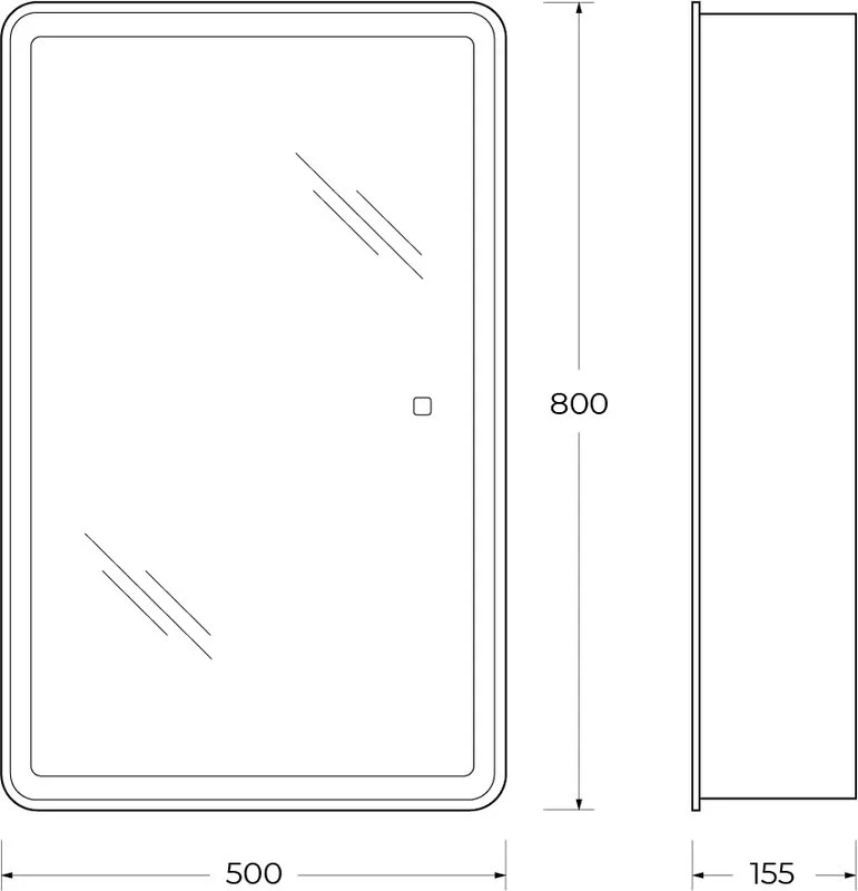 Зеркало-шкаф BelBagno Marino SPC-MAR-500/800-1A-LED-TCH с подсветкой Sancos — официальный сайт