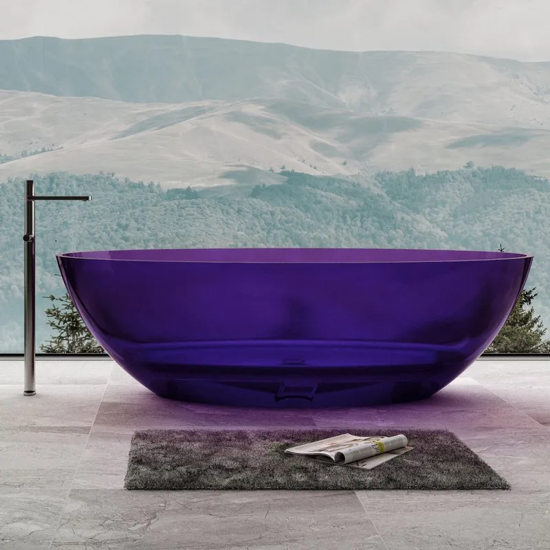 Акриловая ванна Abber Kristall AT9702 Amethyst 180x85 см, отдельностоящая, фиолетовая, овальная, с д Sancos — официальный сайт