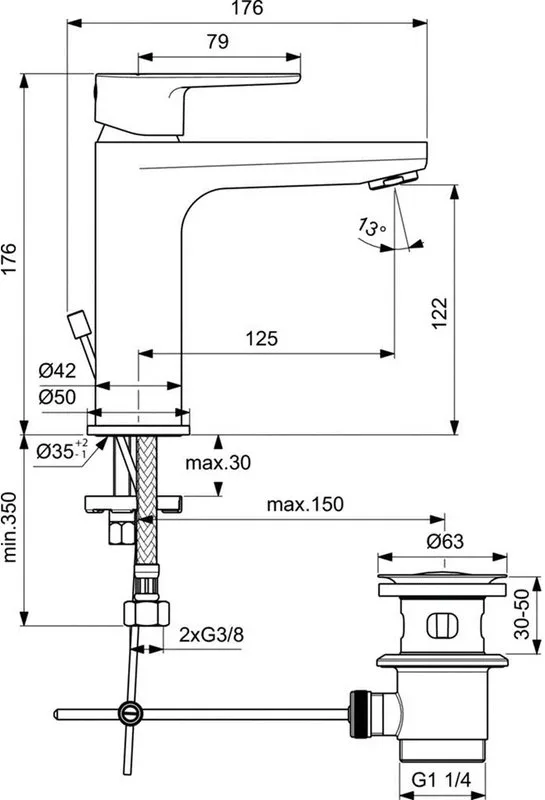 Комплект для ванной Ideal Standard CERATHERM T100 (3 в 1) Sancos — официальный сайт