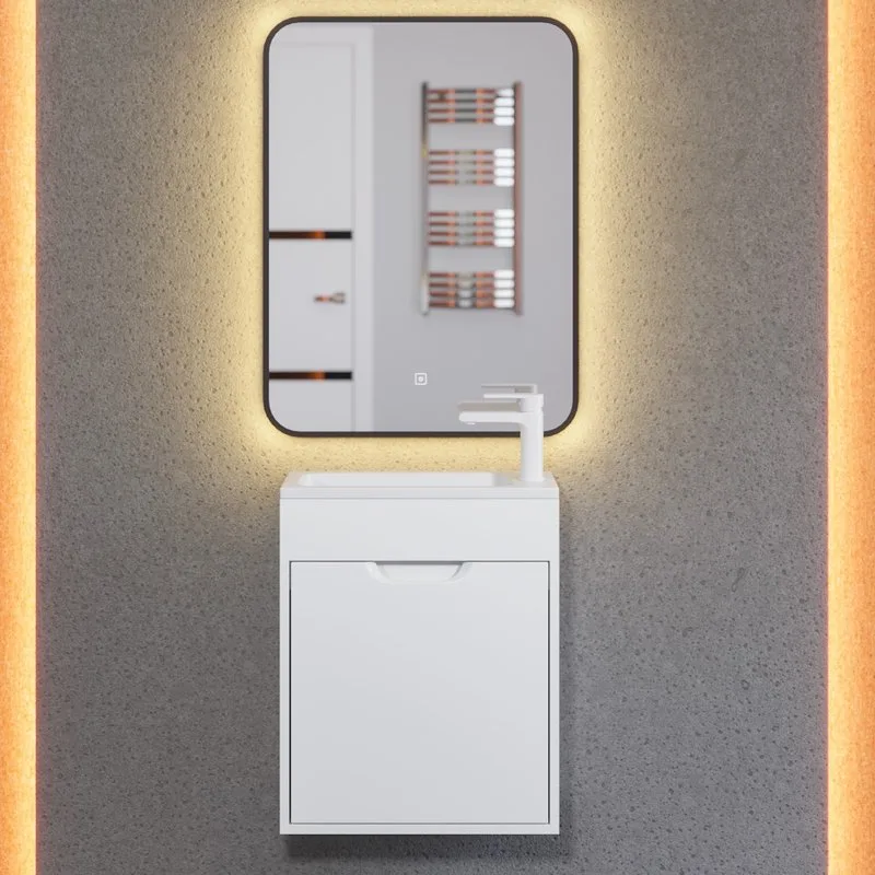 Тумба под раковину без столешницы Uperwood Modul 50 подвесная, 1 дверца, матовая белая Sancos — официальный сайт