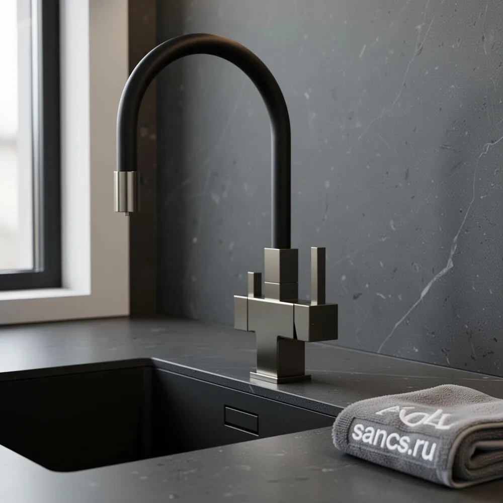 Смеситель для кухни Sancos Arno SC4005GG с гибким изливом, вороненая сталь Sancos — официальный сайт