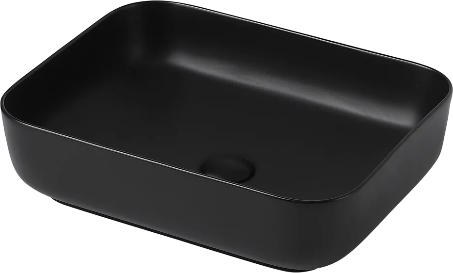 Накладная раковина Abber Rechteck AC2202MB матовая черная Sancos — официальный сайт