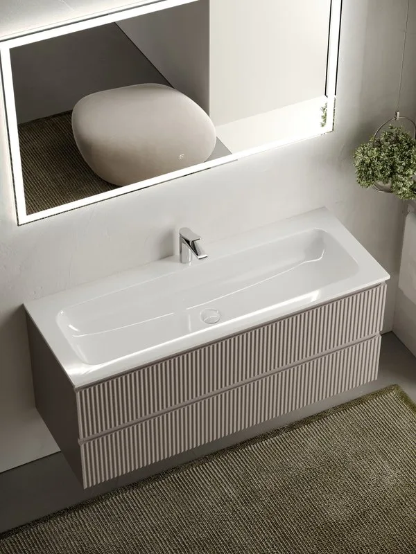 Тумба под раковину Sancos Snob R 120 подвесная Doha soft (пыльная роза), SNR120SM Sancos — официальный сайт