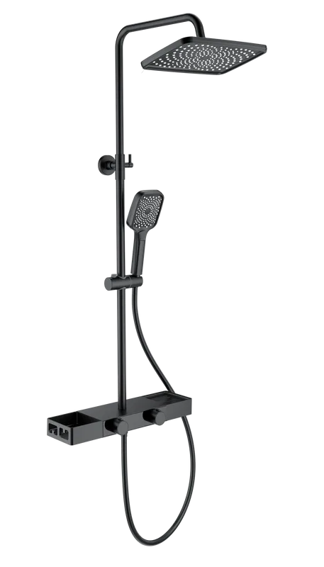 Душевая стойка Wonzon & Woghand Shelf WW-B3552-MB, матовая черная Sancos — официальный сайт