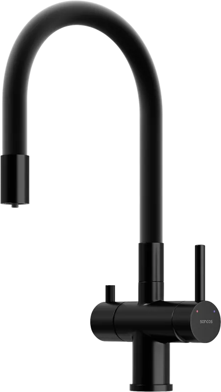 Смеситель для кухни Sancos Lucia SC4004MB с гибким изливом, черный матовый Sancos — официальный сайт