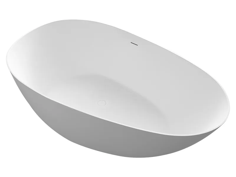 Ванна из искусственного камня Uni-Flo Ova 170x85 см, отдельностоящая белая глянцевая Sancos — официальный сайт