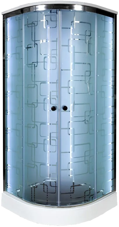 Душевая кабина DTO EM1580 80х80, LED, профиль хром, стекло матовое с узором Sancos — официальный сайт