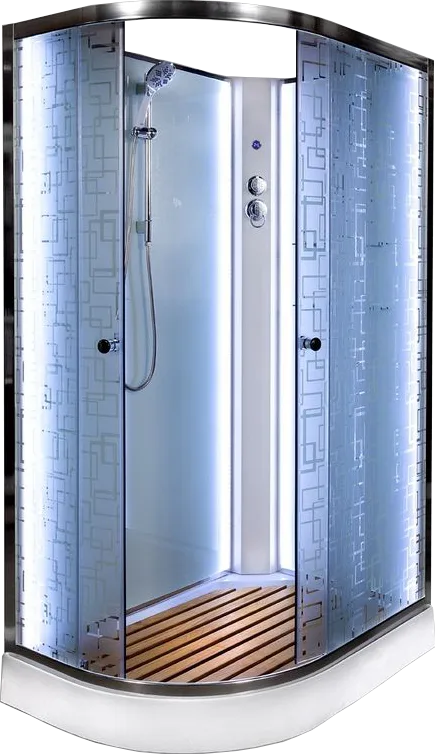 Душевая кабина DTO EM1511RN 110х80, LED, профиль хром, стекло матовое с узором Sancos — официальный сайт