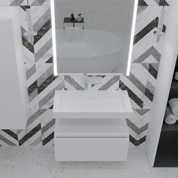 Тумба Armadi Art Flat Valessi Uno-S 80 белый глянец Sancos — Оригинал