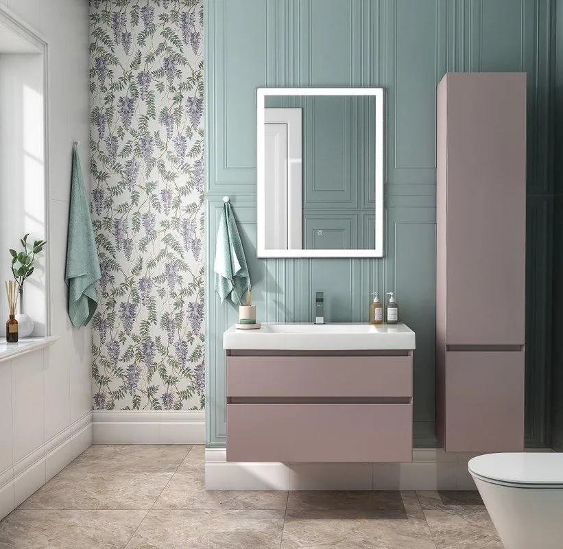 Шкаф-пенал для ванной KERAMA MARAZZI Cubo 165 R мальва матовый Sancos — официальный сайт