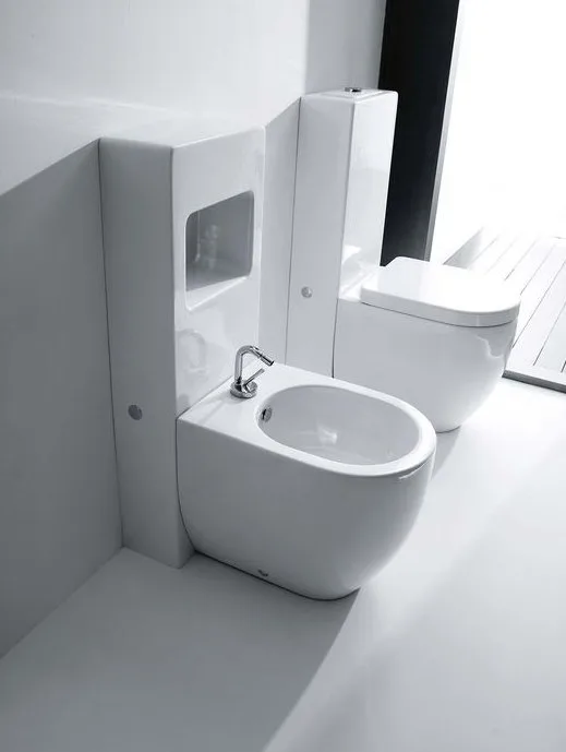 Биде напольное Kerasan Flo 312001 с креплениями Sancos — официальный сайт