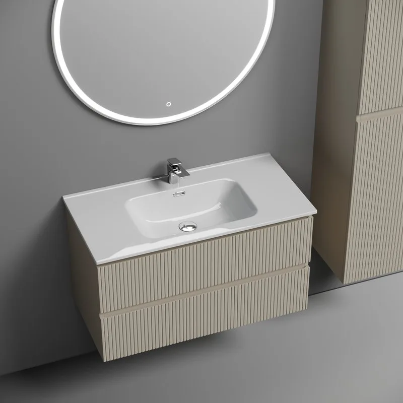 Тумба с раковиной Sancos Snob T 90 beige soft, раковина CN7002 Sancos — официальный сайт