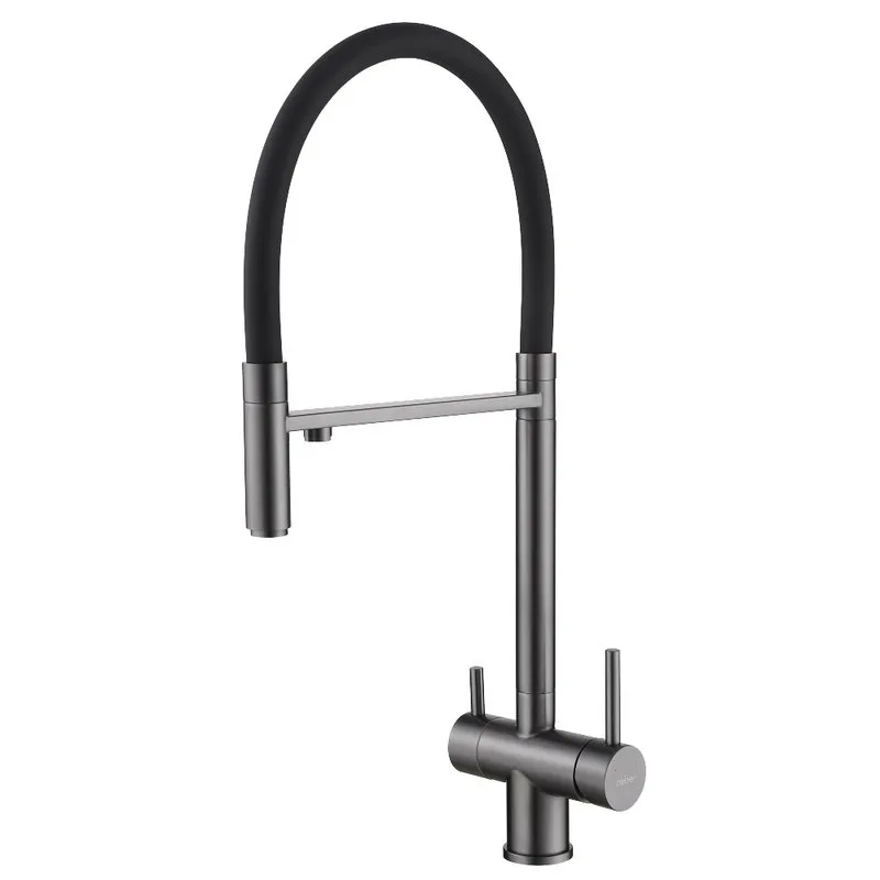 Смеситель для кухни Abber Wasser Kreis AF81141NG, с гибким изливом, никель Sancos — официальный сайт