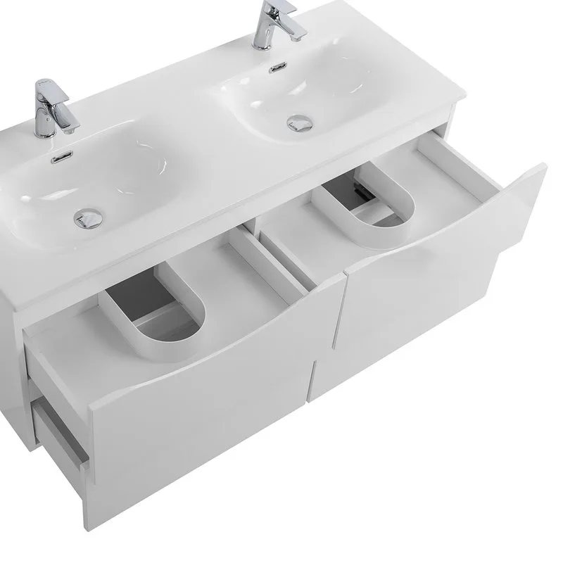 Тумба под раковину без столешницы BelBagno Marino-cer-n 120 подвесная, bianco lucido, для двоих Sancos — официальный сайт