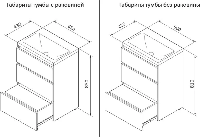 Тумба под раковину без столешницы AM.PM Gem S 60 Sancos — официальный сайт