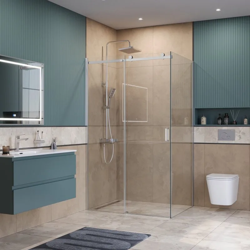 Душевой уголок BelBagno Soft Close-2 AH-1-130/90-C-Cr профиль хром Sancos — официальный сайт