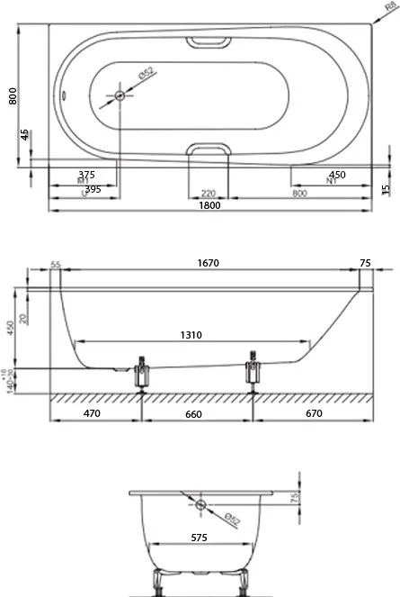 Стальная ванна Bette Comodo 180x80 см, встраиваемая, черная матовая, с самоочищающимся покрытием Sancos — официальный сайт